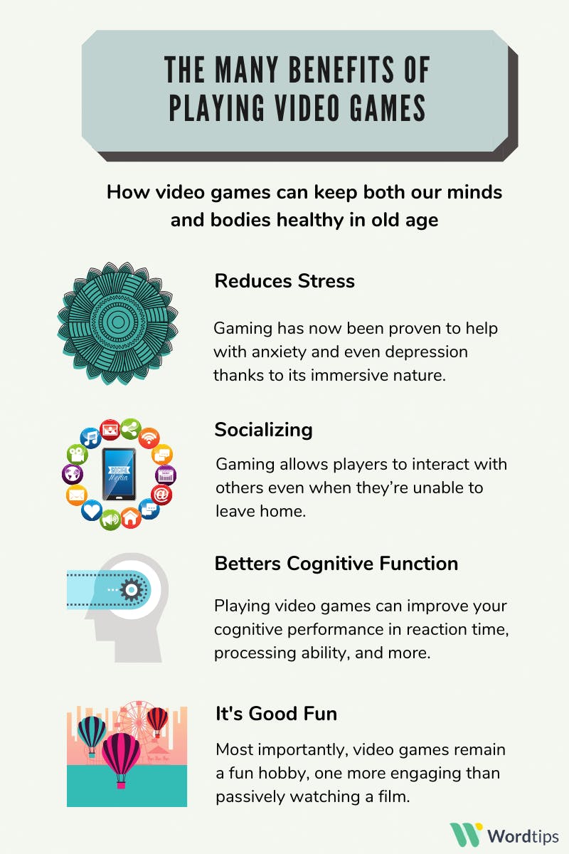 Benefits of playing video games Infographic